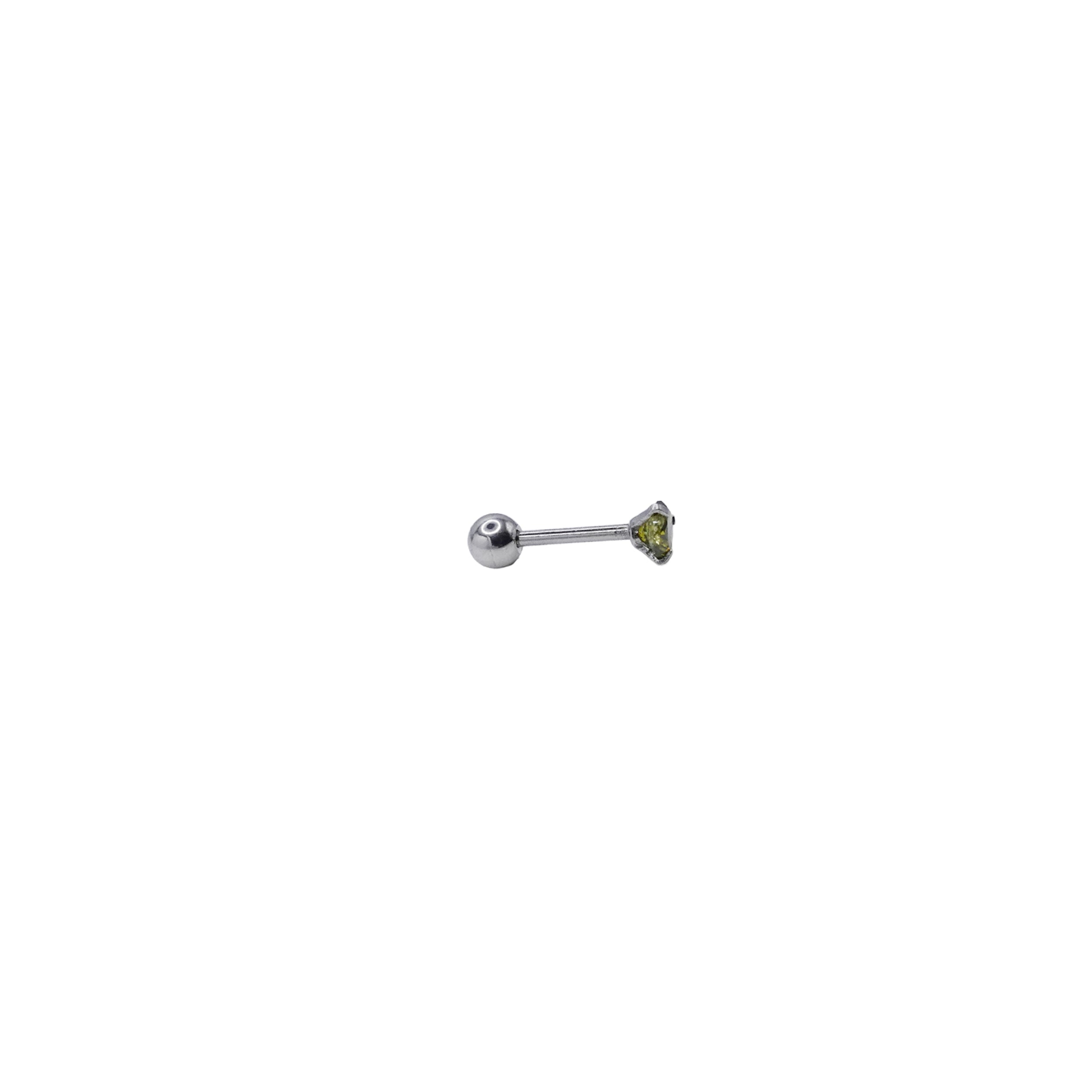Light Green Cubic Zirconia Stud