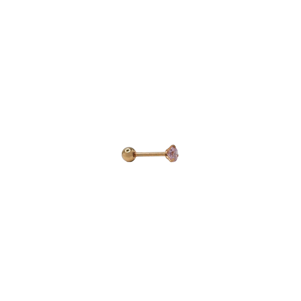 Light Pink Cubic Zirconia Stud