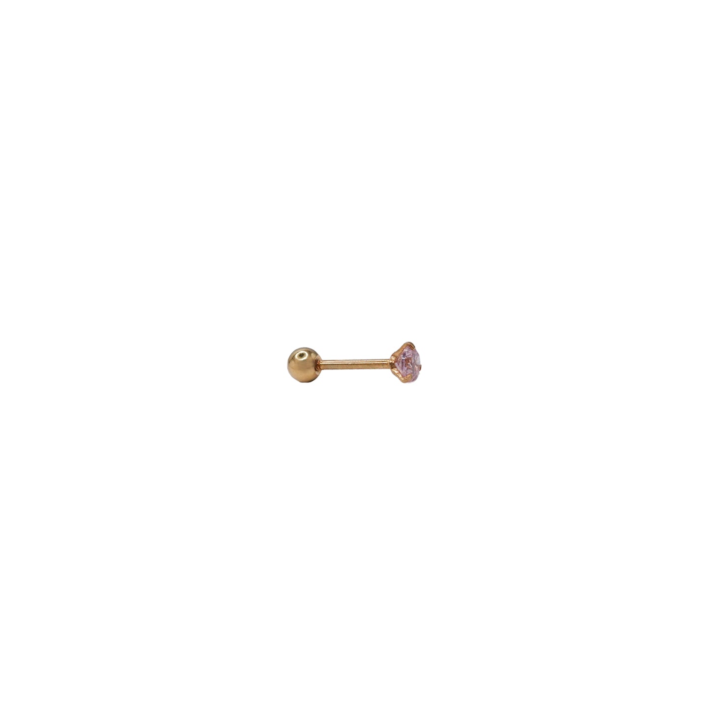 Light Pink Cubic Zirconia Stud