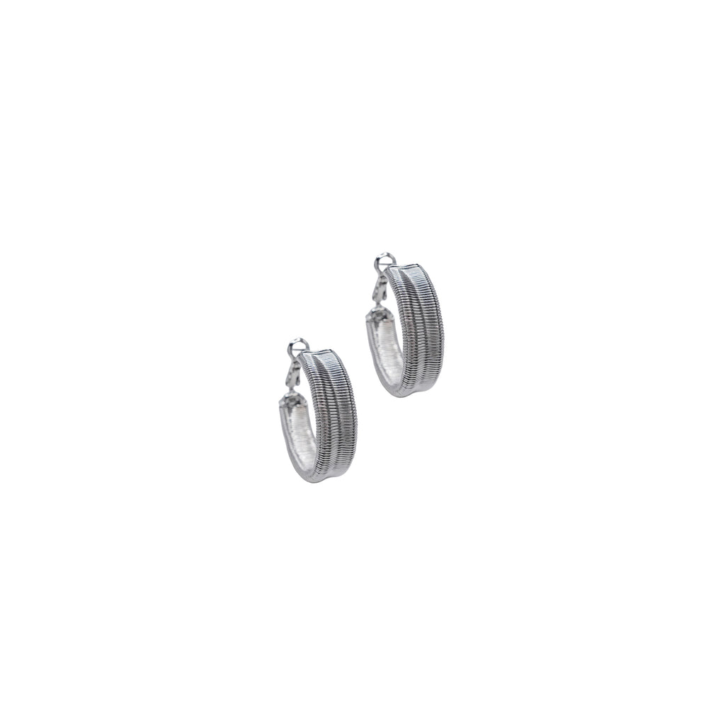 Silver Thin Coiled Hoops