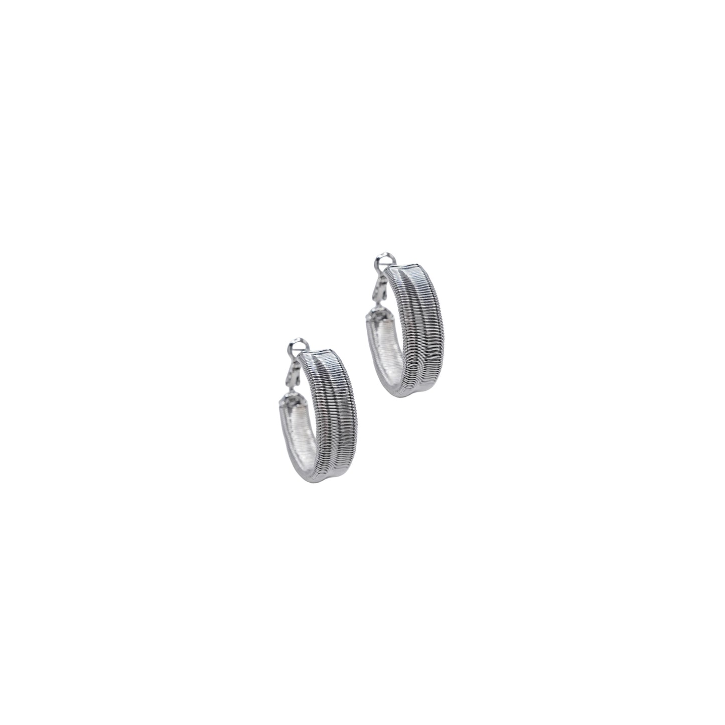 Silver Thin Coiled Hoops