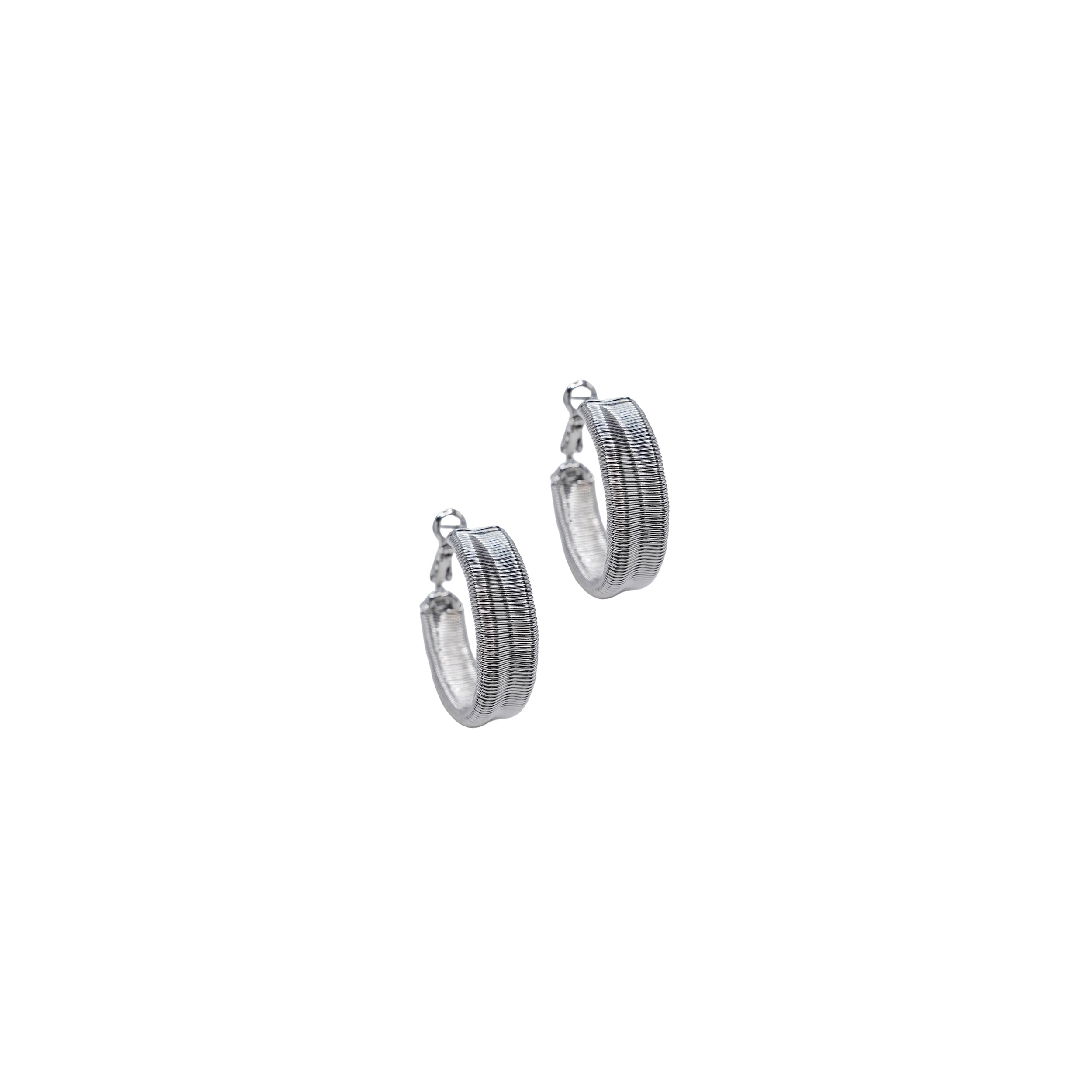 Silver Thin Coiled Hoops
