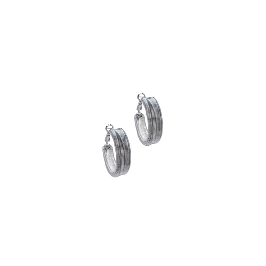 Silver Thin Coiled Hoops