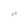 Pearl Inlay Silver Huggies